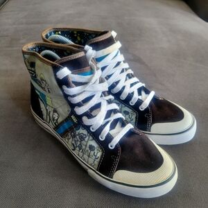 Vans Wellesley Starry Keren Skater High Tops Sz 8 Suede/Canvas Brown and White